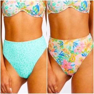 Like New: Billabong Sweet Tropics Reversible Rise Bikini Bottom XS